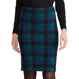 Chaps Green Blue Pencil Skirt